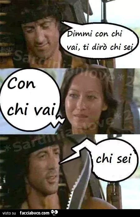 Dimmi con chi vai, ti dirò chi sei. Con chi vai? Chi sei?