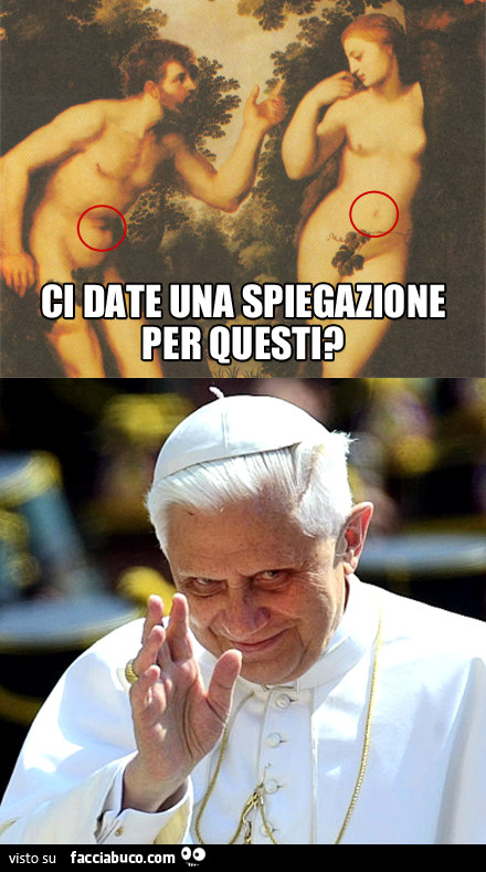 Dipinto di Adamo ed Eva con l'ombelico. Ci date una spiegazione per questi?