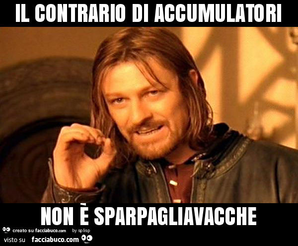 Il contrario di accumulatori non è sparpagliavacche