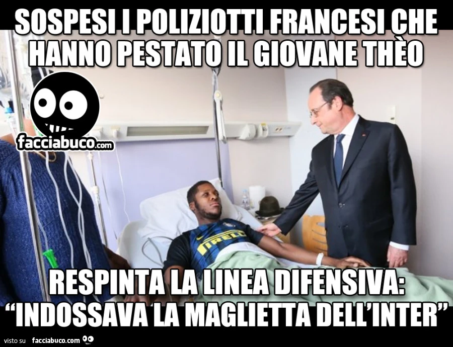 Sospesi i poliziotti francesi che hanno pestato il giovane Thèo. Respinta la linea difensiva: indossava la maglietta dell'Inter