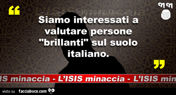 Siamo interessati a valutare persone brillanti sul suolo italiano