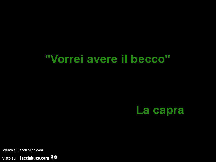 Vorrei avere il becco. La capra