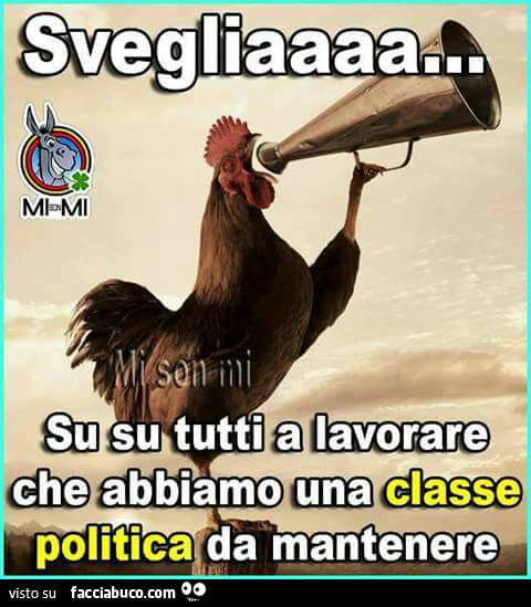 Svegliaaaa… su su tutti a lavorare che abbiamo una classe politica da  mantenere 