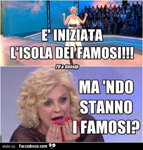 È iniziata l'isola dei famosi! Ma ndo stanno i famosi?