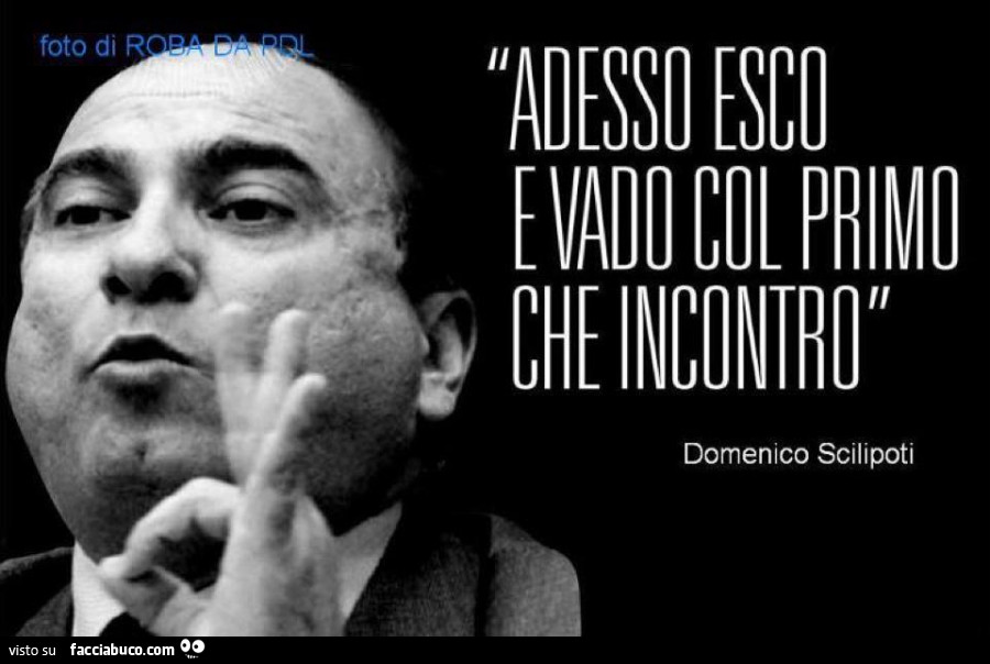 Adesso esco e vado col primo che incontro. Domenico Scillipoti