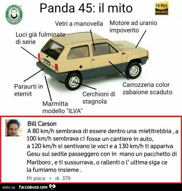 Panda 45: il mito. A 80 km/h sembrava di essere dentro una mietitrebbia, a 100 km/h sembrava ci fosse un cantiere in auto