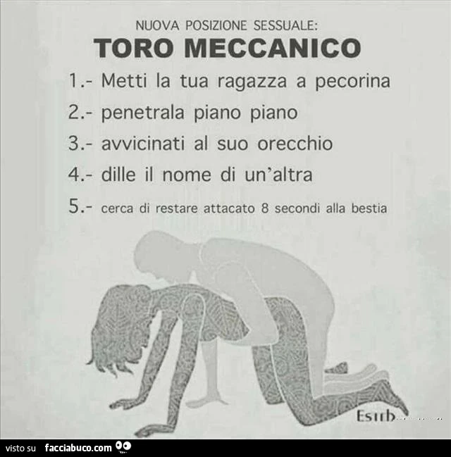 Nuova posizione sessuale: toro meccanico