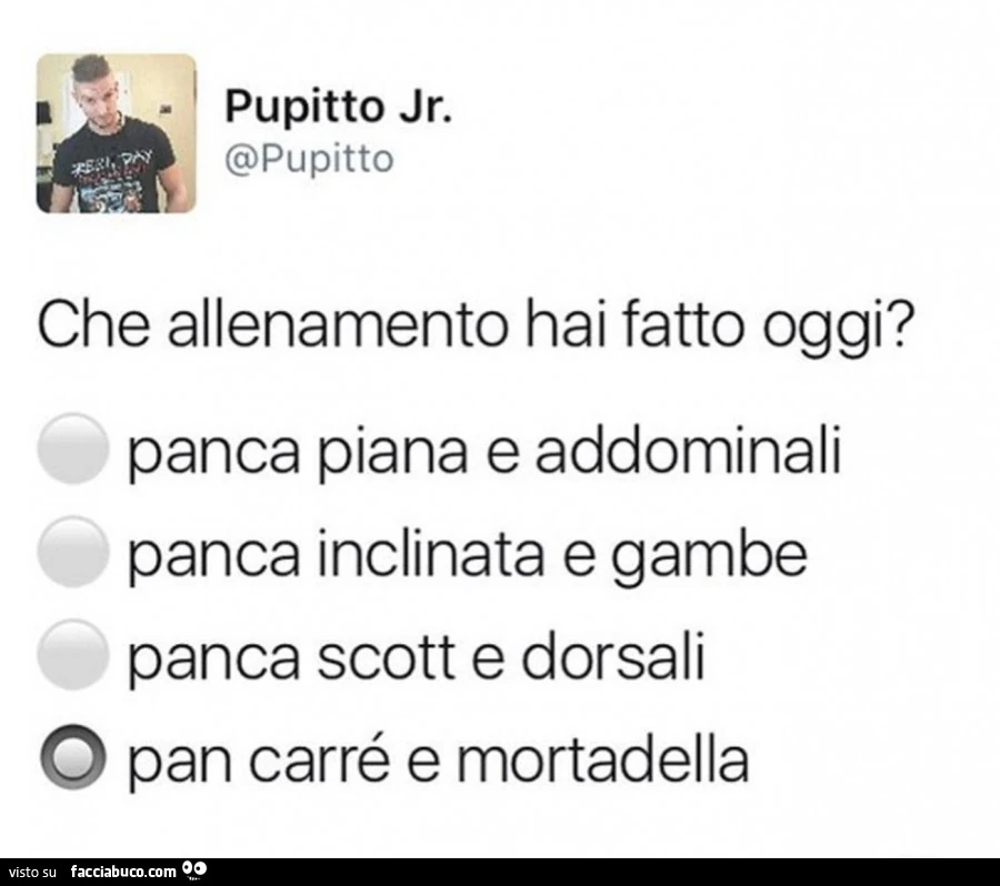 Che allenamento hai fatto oggi? Pan carré e mortadella