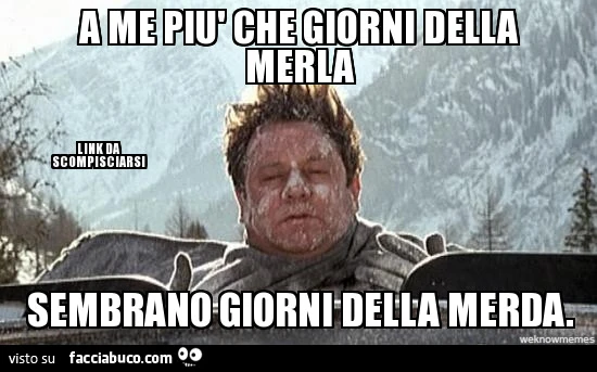 A me più che i giorni della merla… sembrano i giorni della merda