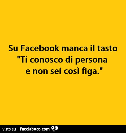 Su Facebook manca il tasto: ti conosco di persona e non sei così figa