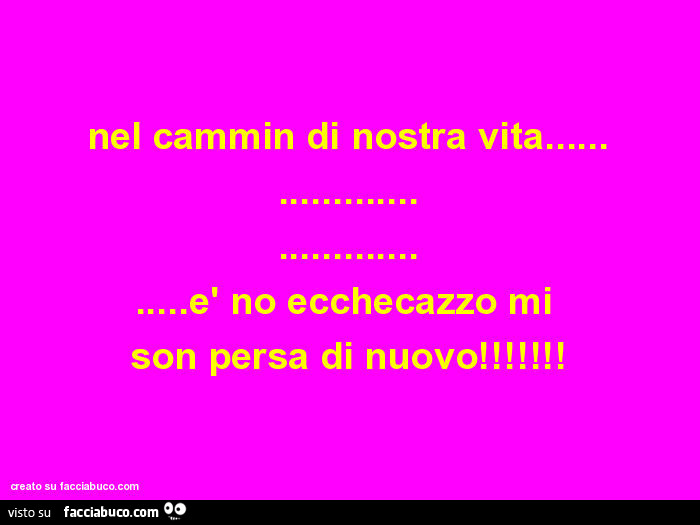Nel cammin di nostra vita… è no ecchecazzo mi son persa di nuovo