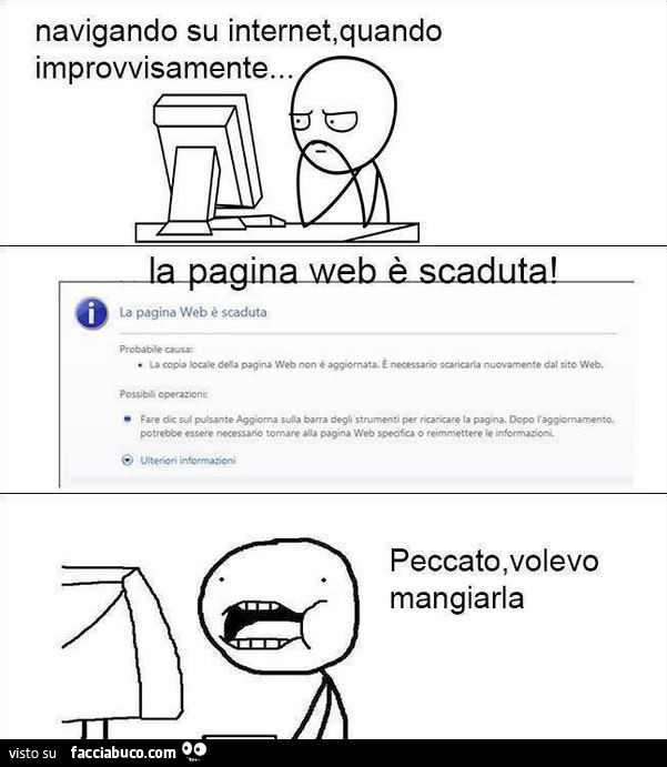 Navigando su internet quando improvvisamente… la pagina web è scaduta! Peccato, volevo mangiarla