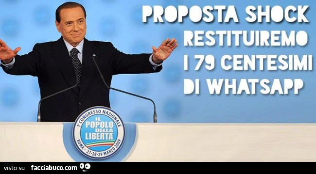 Proposta Shock. Restituiremo i 79 centesimi di Whatsapp